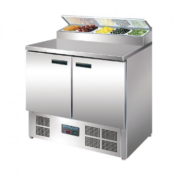 Polar 2 Door Salad and Pizza Prep Counter Stainless Steel