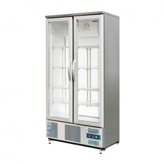 Polar Double Hinged Door Upright Back Bar Cooler