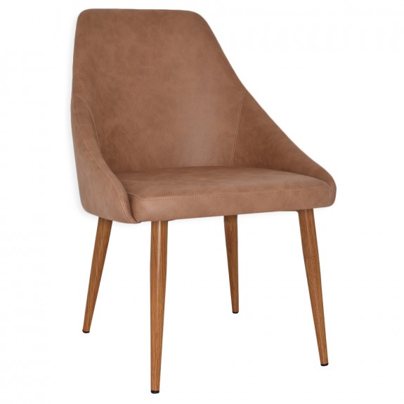 Rhea Side Chair Slim Light Oak Metal Legs