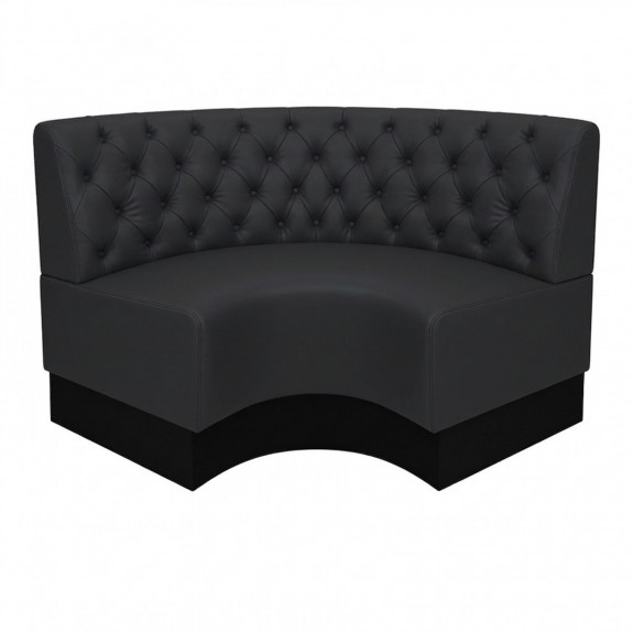 Round Corner Banquette Booth Ribber Back