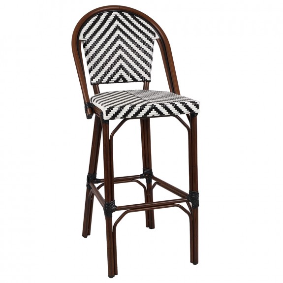 Santorini Chevron Wicker Outdoor Bar Stool 75cm