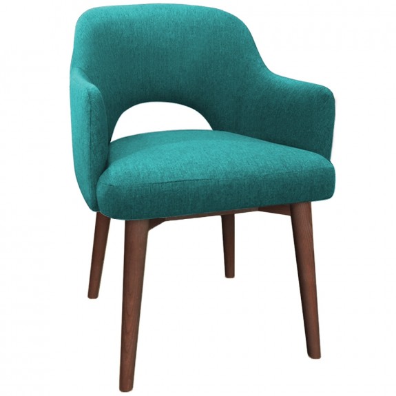 Scandi Tub Chair Walnut Timber Legs