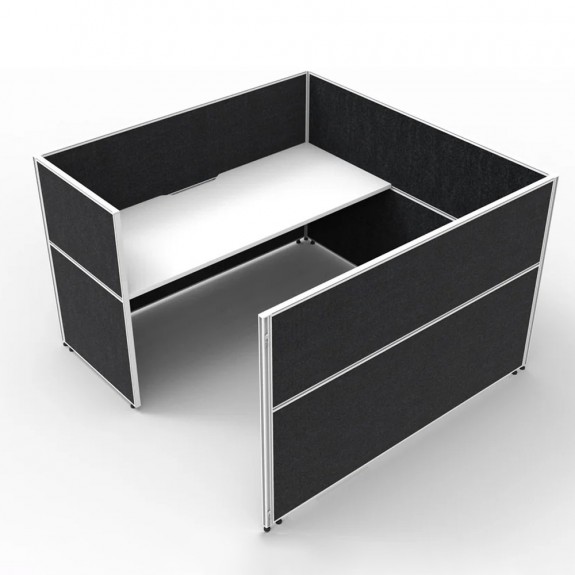SHUSH30 1 Person Cubicle Screen Hung Workstation With Black Screen AS30SHCBL1P1275 NW-12S-BF/WF-1200