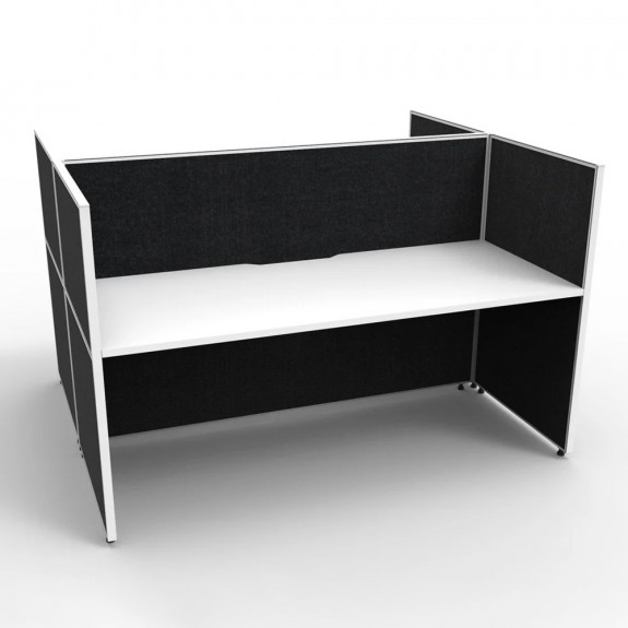 SHUSH30 2 Person Double Sided Screen Hung Workstation With Black Screen AS30SHD2P1275 NW-12S-BF/WF-1200