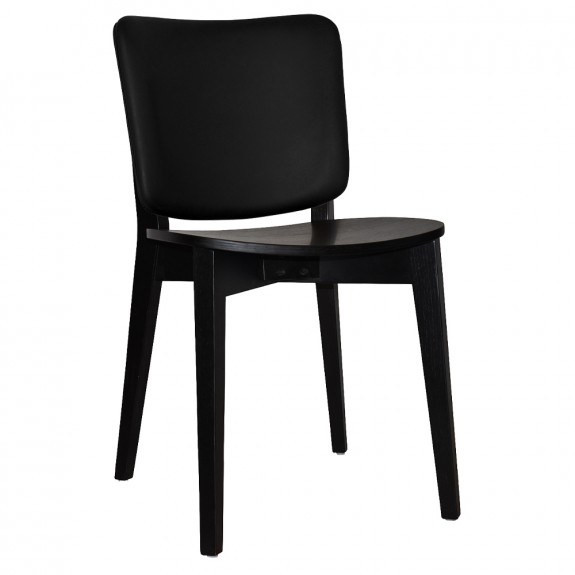 Silvia Black Frame Dining Chair with Upholstered Back Rest