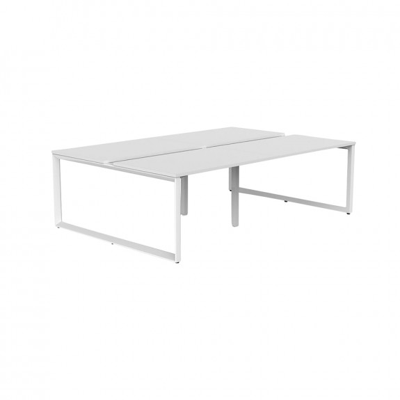 E 4 Person Double Sided Office Desk White Frame Apex E 4 Person Double Sided Office Desk White Frame