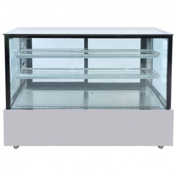 Bonvue Black Trim Square Glass Cake Display 2 Shelves 1500x700x1100 SSU150-2XB