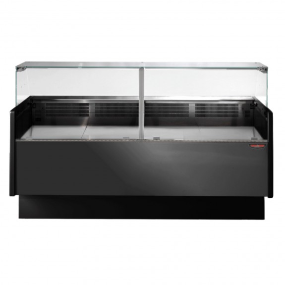 Tecnodom Serie MR80 Black 2000mm Wide Deli Display with Storage and Castors TDMR-0820B