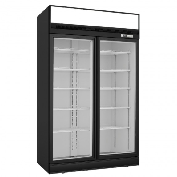 Thermaster Black Upright Double Glass Door Freezer LG-1006DF