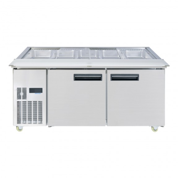Thermaster Two Door Cold Bench Salad Station 5x1/1 GN Pans - PG180FA-XB
