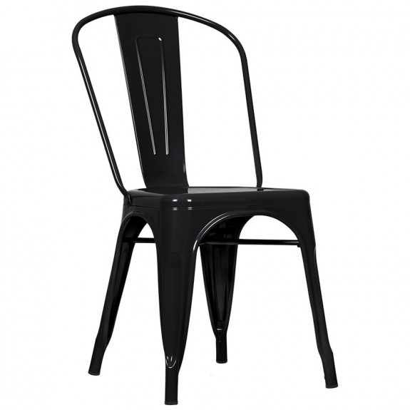 Tolix Steel Bistro Side Chair (Pack of 4) Black