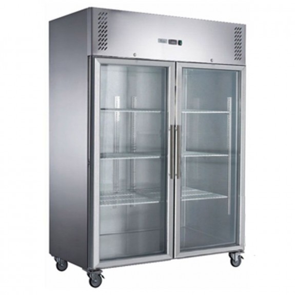 FED-X S/S Two Full Glass Door Upright Freezer - XURF1410G2V