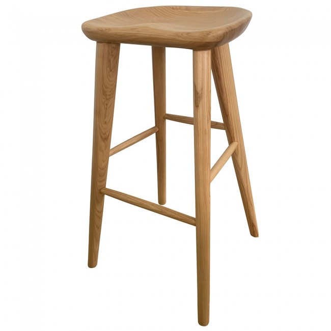 Swiss Tractor Seat Wooden Bar Stool 75cm | Apex