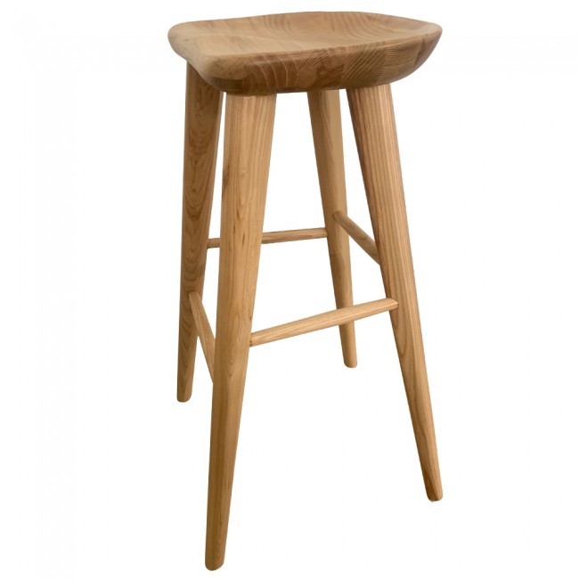 Swiss Tractor Seat Wooden Bar Stool 75cm | Apex