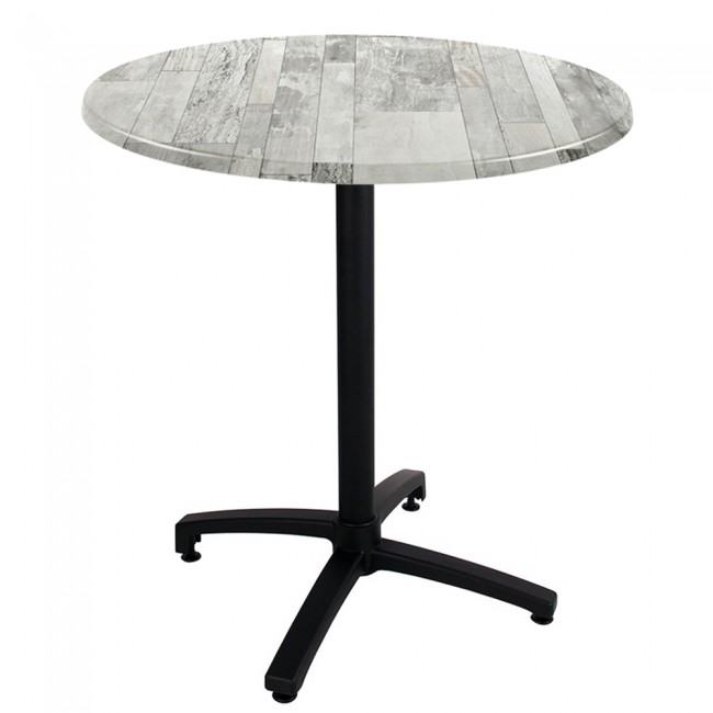 Vania Round Black Stackable Indoor Outdoor Folding Table Apex