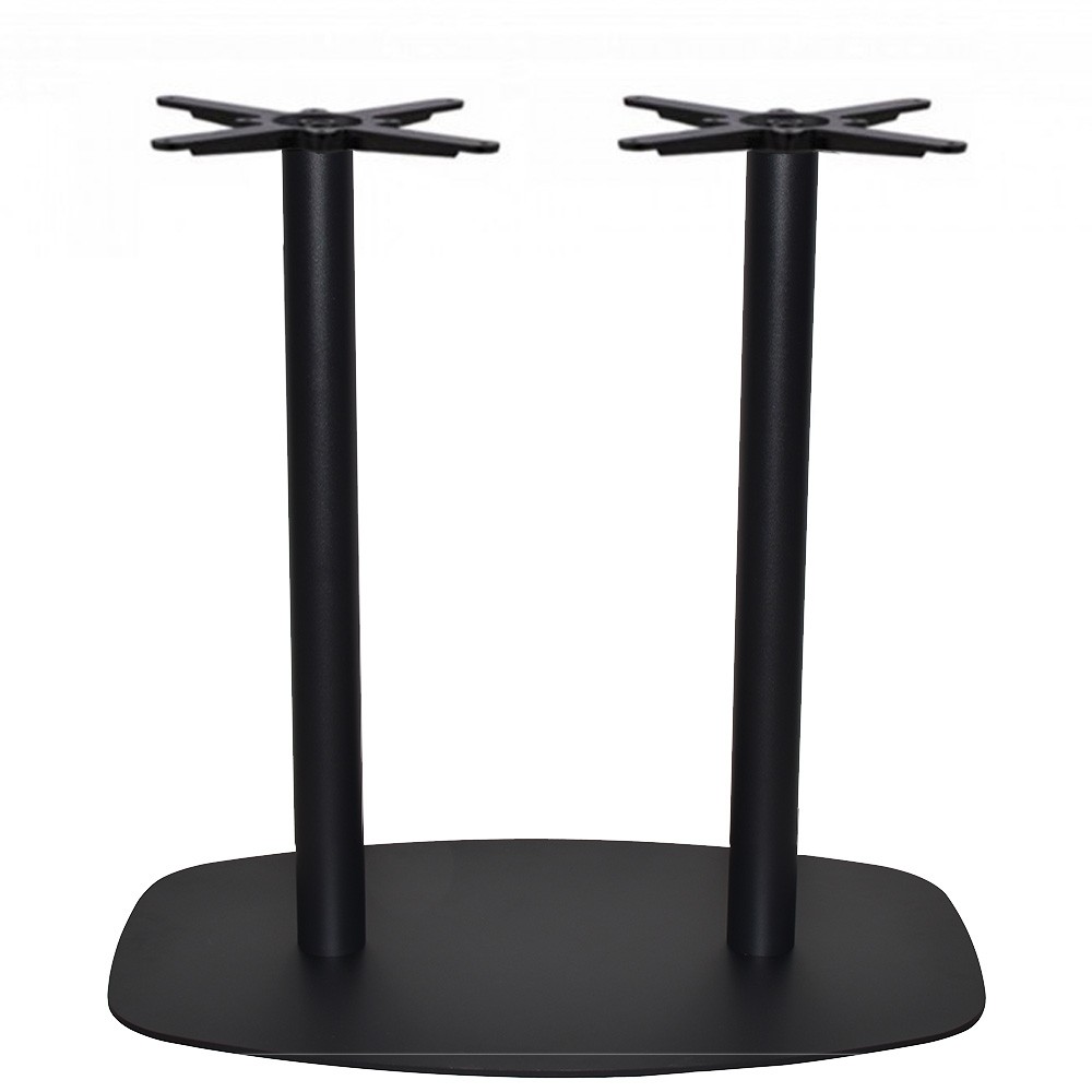 Annick Black Steel Round Twin Bar Table Base Apex