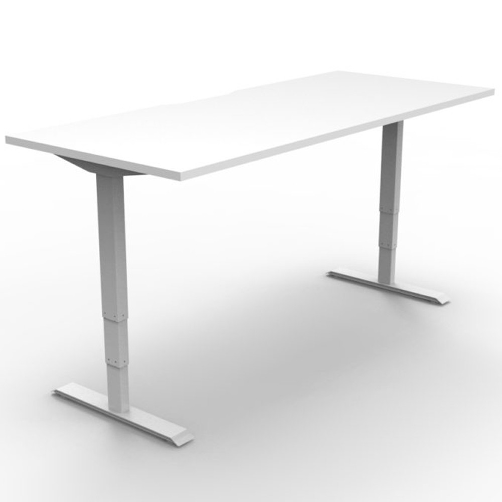 Electric Height Adjustable Standing Desk White White Apex