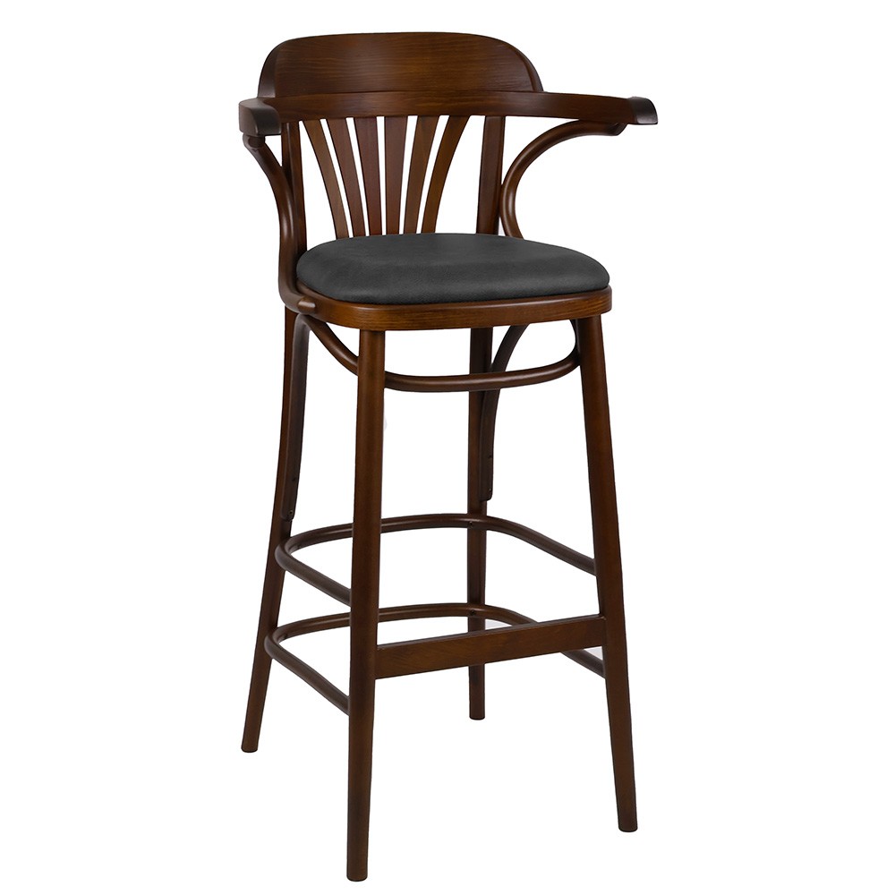 Fan Shape Stool Fan Back Bentwood Bar Stool Upholstered BST-165 78cm | Apex