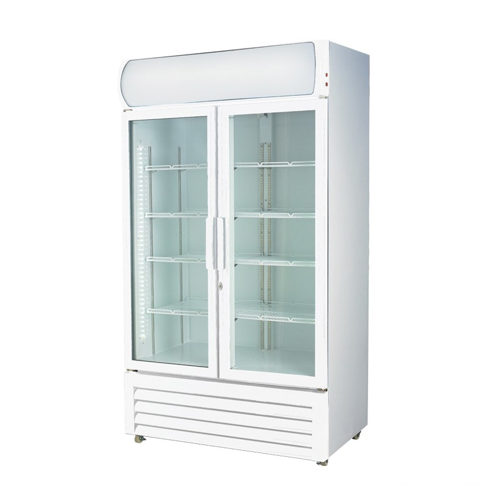 FED Large Two Glass Door Colourbond Upright Drink Fridge LG1000GE Apex