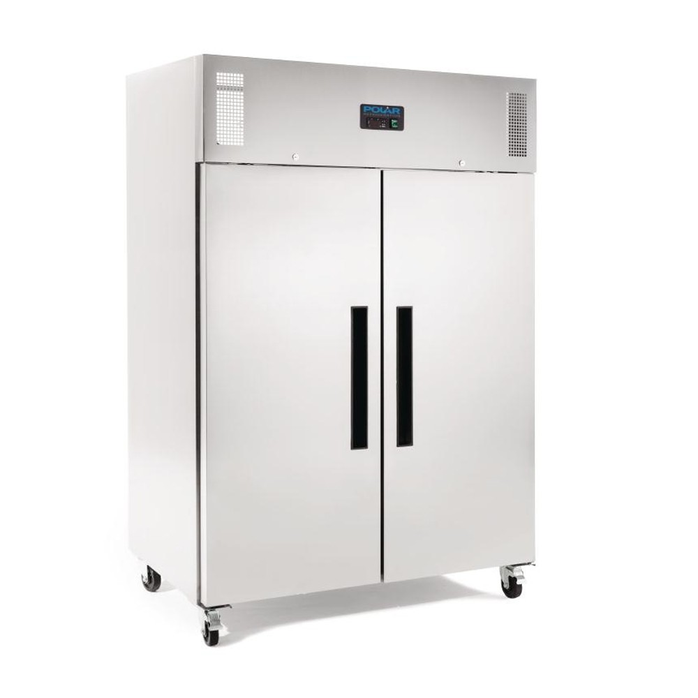 Polar 2 Door Upright Freezer 1200Ltr Stainless Steel Apex