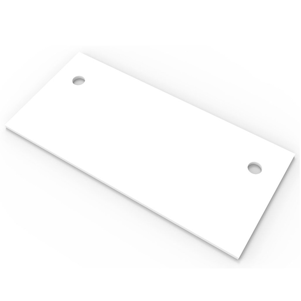 White Straight Office Desk Table Top with 2 Cable Entry Apex