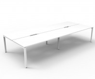 Deluxe Rapid Infinity 4 Person Back to Back Profile Leg Workstation Desk