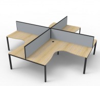 Deluxe Rapid Infinity 4 Person Profile Leg Corner Desk Workstation