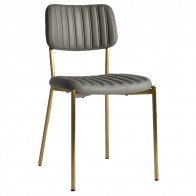 Amalia Brass Frame Upholstered Dining Chair
