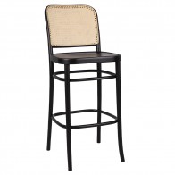 Hoffman Cane Back Veneer Seat Bentwood Bar Stool BST-811/2