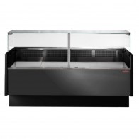 Tecnodom Serie MR80 Black 2000mm Wide Deli Display with Storage and Castors TDMR-0820B