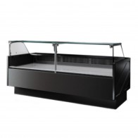Tecnodom Serie MR80 Black 2480mm Wide Deli Display with Storage and Castors TDMR-0825B