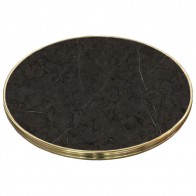 Grey Marble Style Table Top with Brass Edge