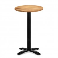 Alvina Modern Round Oak Bar Table