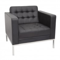 Black PU Sofa Reception Lounge Single Seater
