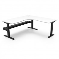 Boost Static Corner Desk Workstation With Cable Tray