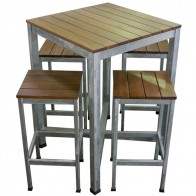 Commercial Outdoor Bar Table and Bar Stools