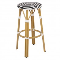 Chevron Wicker Outdoor Bar Stool Stackable