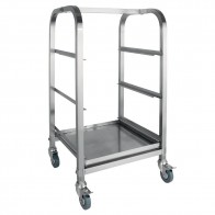 Vogue Glass Racking Trolley 3 Tiers for 350x430mm 14x17" Baskets CL269