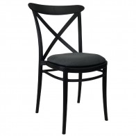 Cross Back Outdoor Chair Upholstered