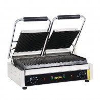 Apuro Bistro Contact Grill - Double (Ribbed/Ribbed) - FC383-A