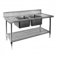 Modular Systems Double Centre Sink Bench with Pot Undershelf DSB6-1500C/A