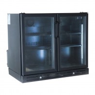 Williams Topaz Two Door Exterior and Interior Bottle Cooler Black DW976