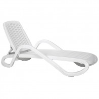 Enrica White Pool Recliner Stackable Sun Lounger