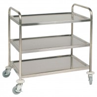 Vogue 3 Tier Flat Pack Trolley Stainless Steel - 855Lx535Wx940mmH F995