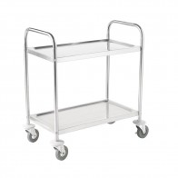 Vogue 2 Tier Flat Pack Trolley Stainless Steel - 810Lx455Wx855mmH F997