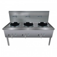 FED Stainless Steel Waterless LPG Gas Triple Wok - WW-3L