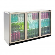 Three Door Stainless Steel Bottle Cooler 800mm High GT608