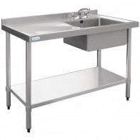 Vogue Single Bowl Sink L/H Drainer - 1000mm (90mm Drain) HC901