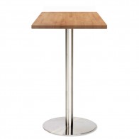 Jaquelina Timber Bar Table Stainless Steel Base