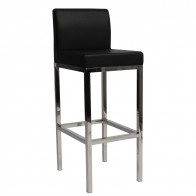Minimalist Counter Stool Stainless Steel Frame with Backrest 66cm